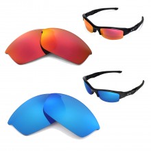 Walleva Polarized Fire Red + Ice Blue Replacement Lenses for Oakley Flak Jacket Sunglasses